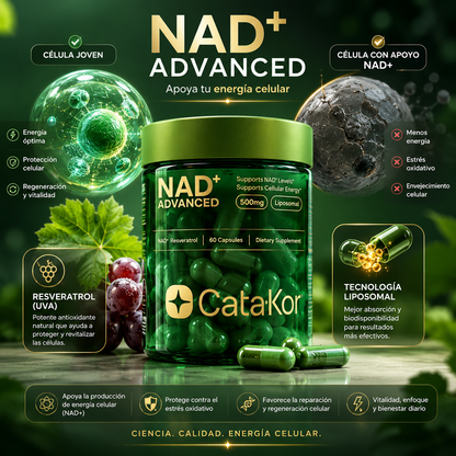 Cata-Kor NAD+ 500mg: Suplemento energético y rejuvenecedor
