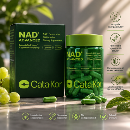 Cata-Kor NAD+ 500mg: Suplemento energético y rejuvenecedor