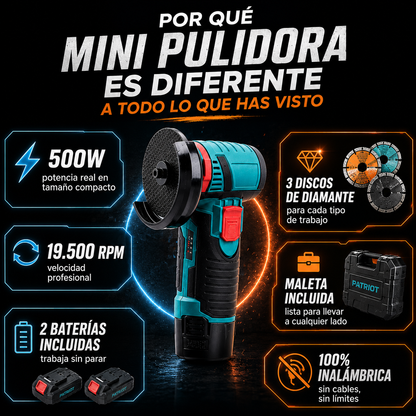 Mini Pulidora Inalámbrica Angular