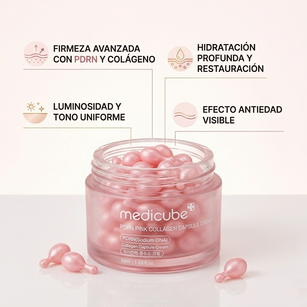 PDRN PINK: ADN de Salmón, Cápsulas de Colágeno y Niacinamida 5%
